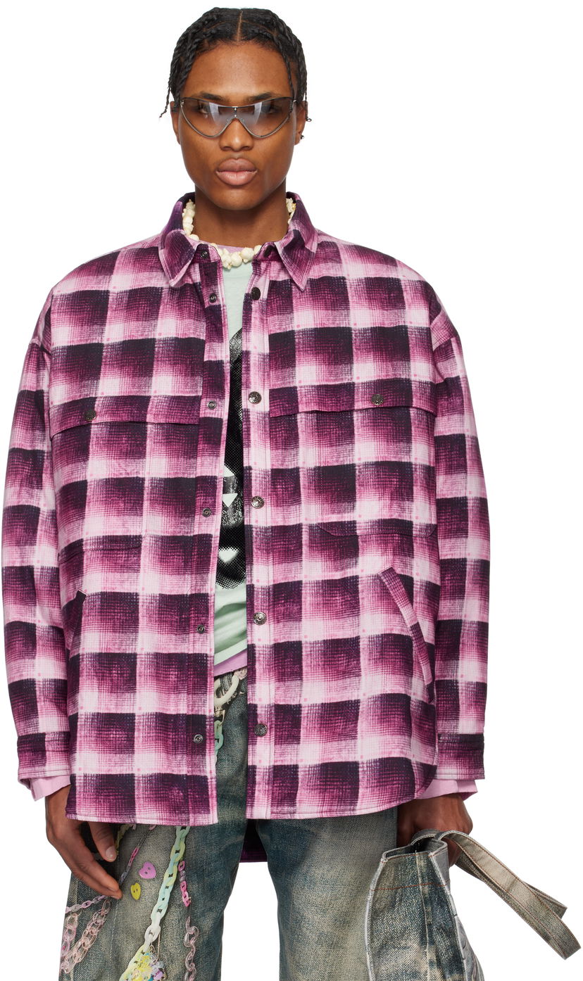Srajce Acne Studios Acne Studios Check Button-Up Shirt Roza | B90814-