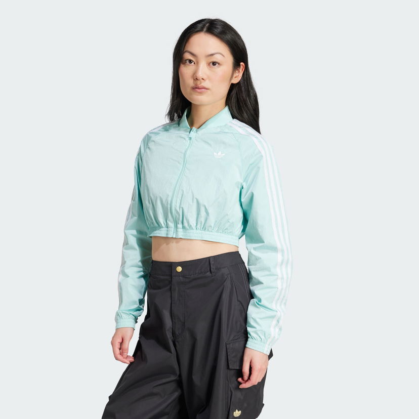 Bomber jakna adidas Performance Adicolor Teamgeist Cropped Jacket Turkizna | JD0267