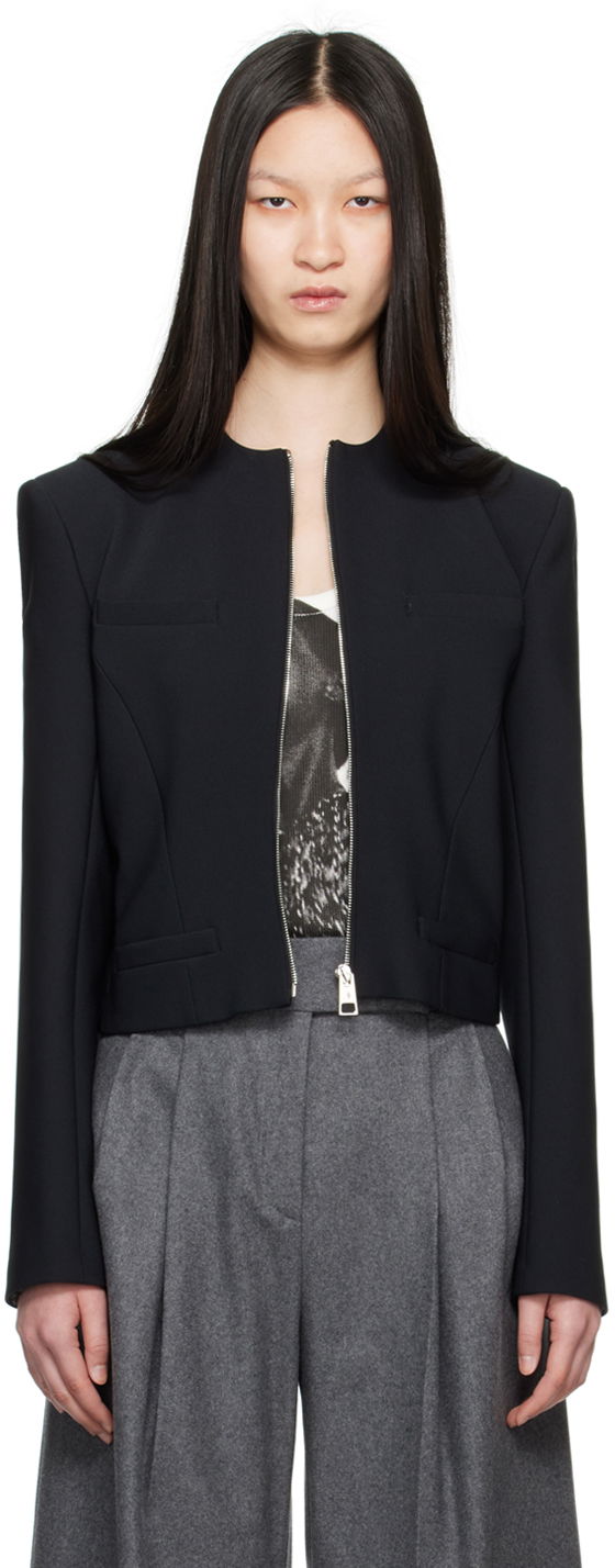 Jakna The Attico Attico Zip Cropped Jacket Črna | 248WCG68 E100