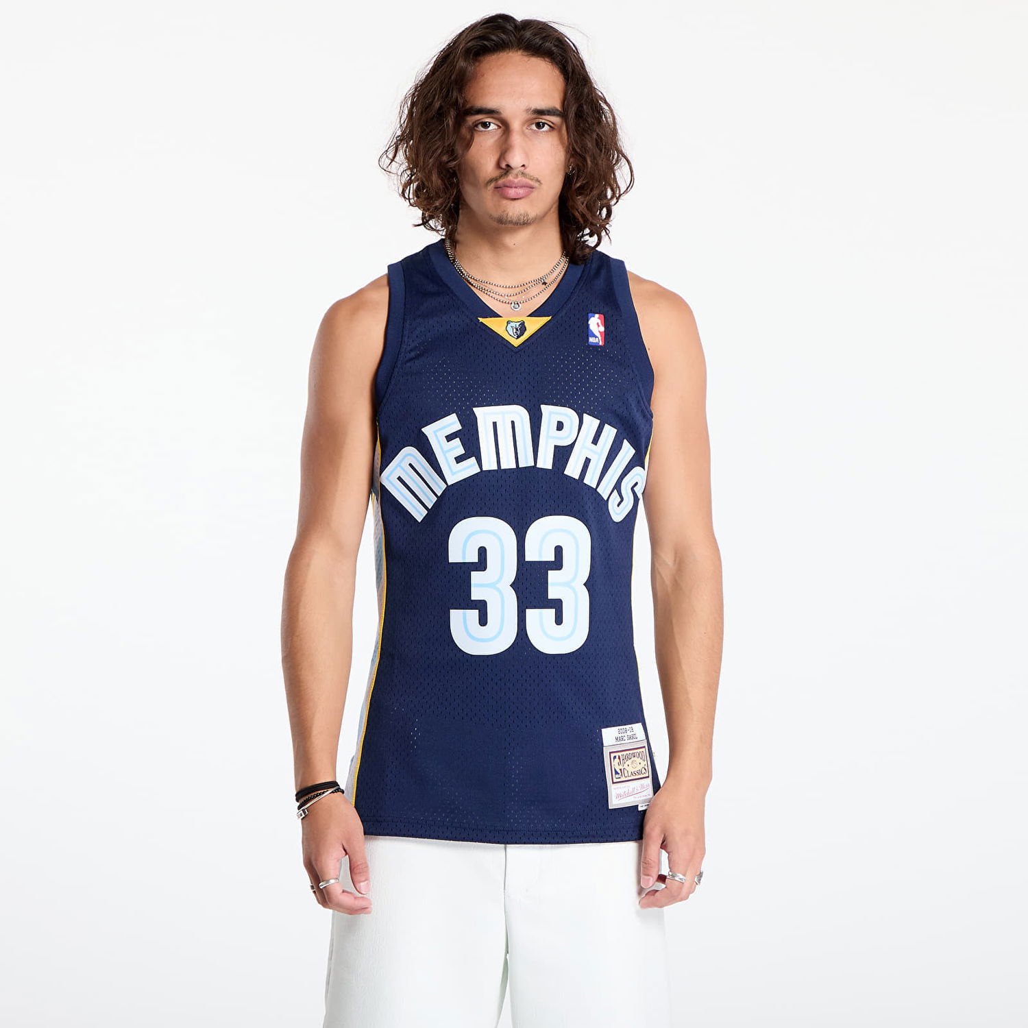 Dres Mitchell & Ness Memphis Grizzlies 33 Marc Gasol Dark Jersey Navy Mornarica | SMJY7099 Navy, 0