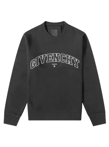 Pulover Givenchy College Embroidered Logo Crew Sweat Black Črna | BMJ0H63Y78-001