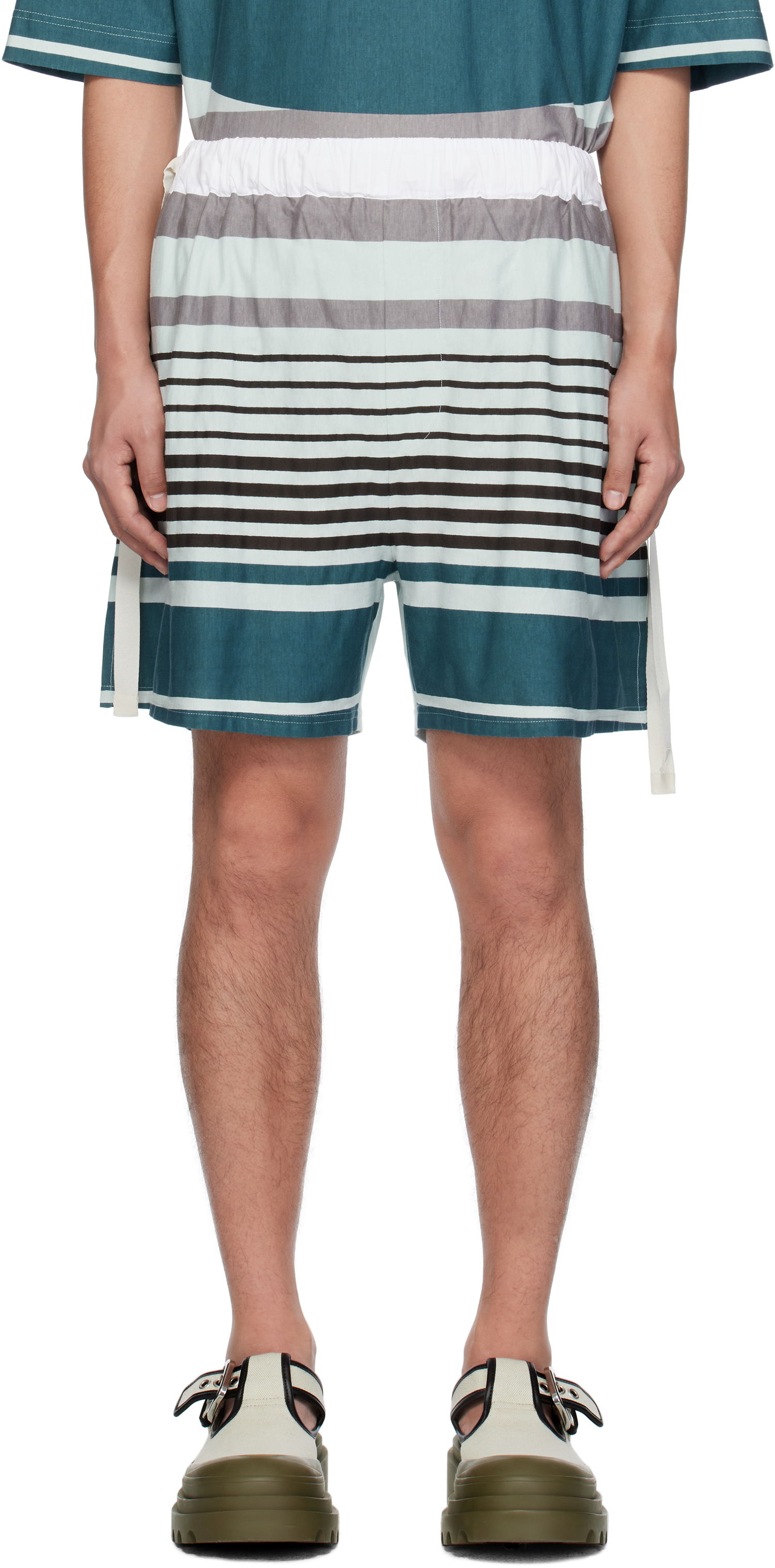 Kratke hlače Craig Green Craig Green Striped Wave Shorts Večbarvna | CGSS25CWOTRS85, 0