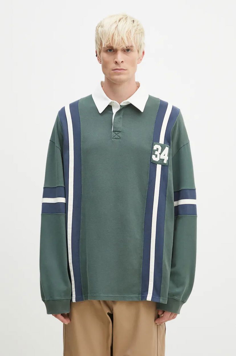 Polo majica Ambush Rugby Shirt Striped Zelena | BMGC002F24JER0015245