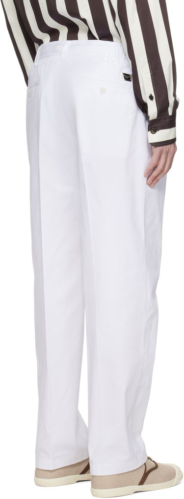 Hlače Dolce & Gabbana Dolce&Gabbana Gabardine Trousers Bela | GP0K7TFUFNV, 2