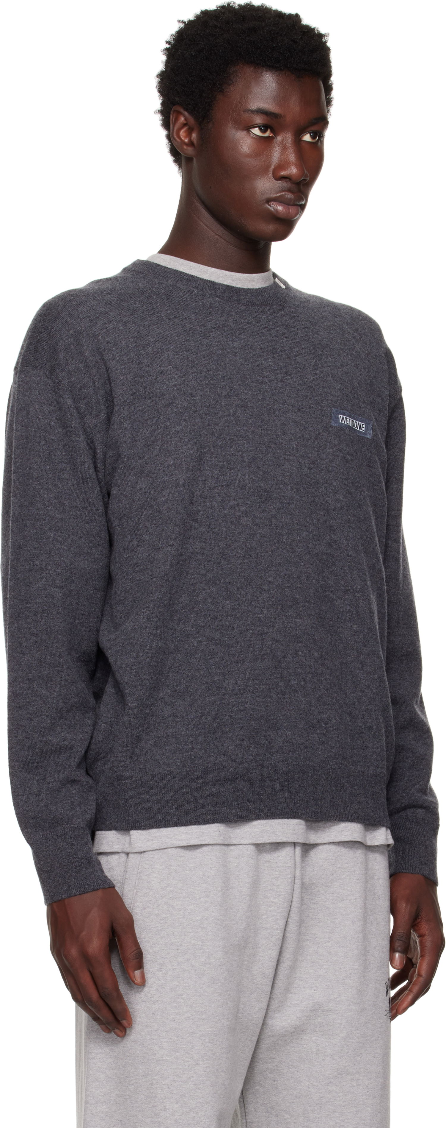 Pleteni pulover We11done We11done Knit Logo Pullover Sweater Siva | WD-KO2-25-651-U-GY, 1