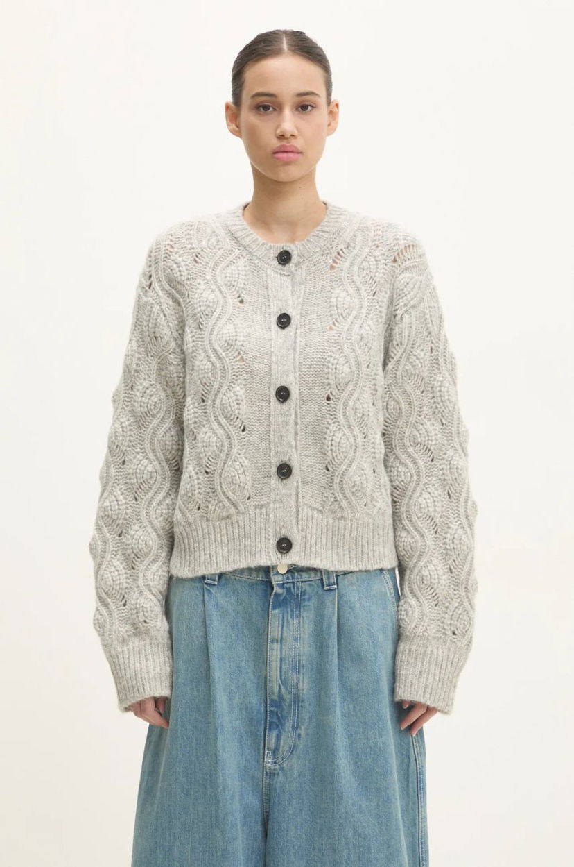 Pleteni pulover Samsoe Samsoe Knitted Cardigan Siva | F24400095