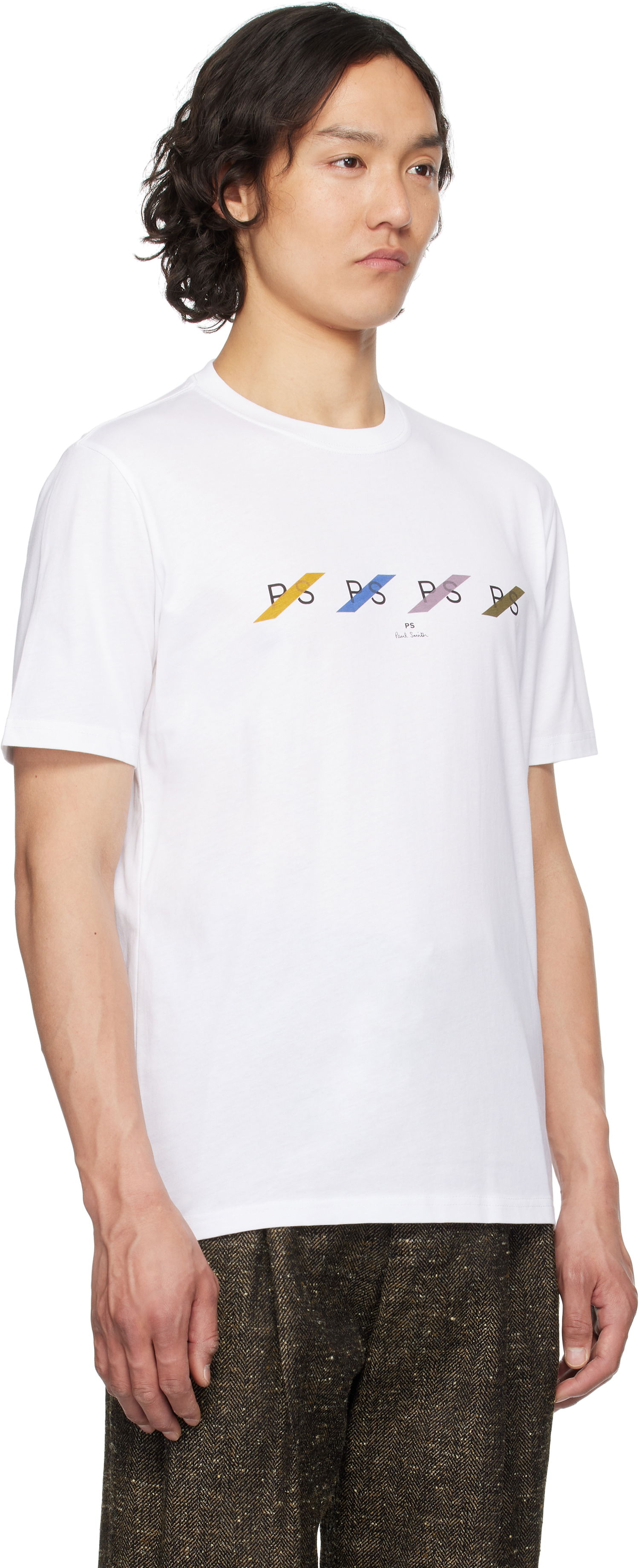 Majica Paul Smith PS Paul Smith 'PS' Row Multi T-Shirt Bela | M2R-011R-PP5082-01, 1