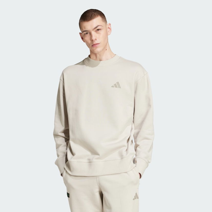 Pleteni pulover adidas Performance Mercedes-AMG Petronas Formula One Team Premium Sweatshirt Bež | JW3091