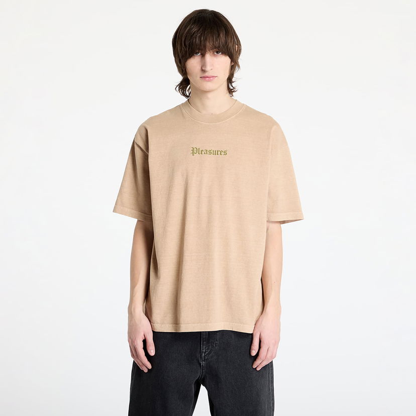 Majica Pleasures PLEASURES Burn Again T-Shirt Bež | P25SP056 MUSHROOM