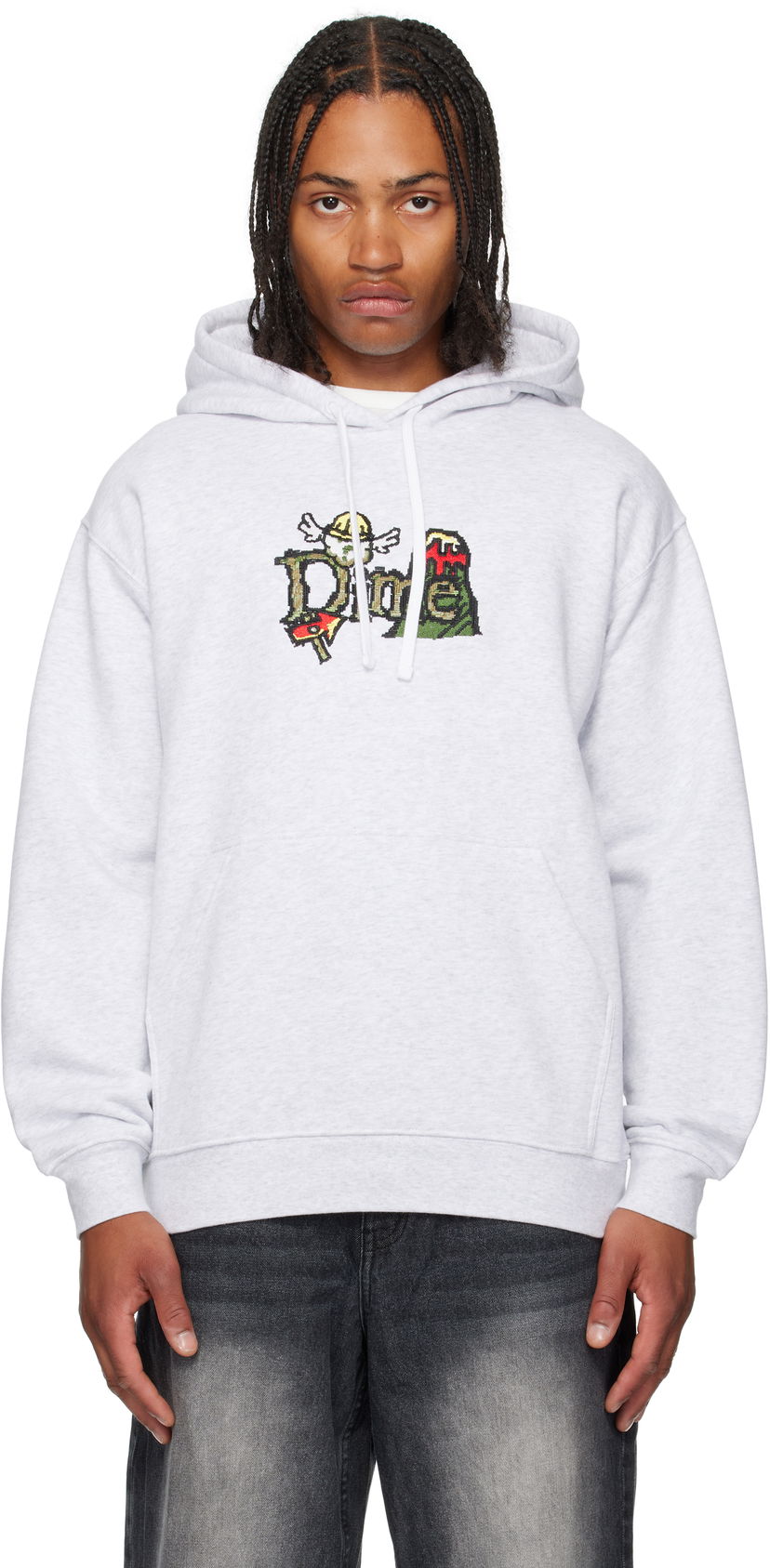 Pulover Dime Dime Classic Fuzzy Hoodie Siva | DIMESU2545ASH