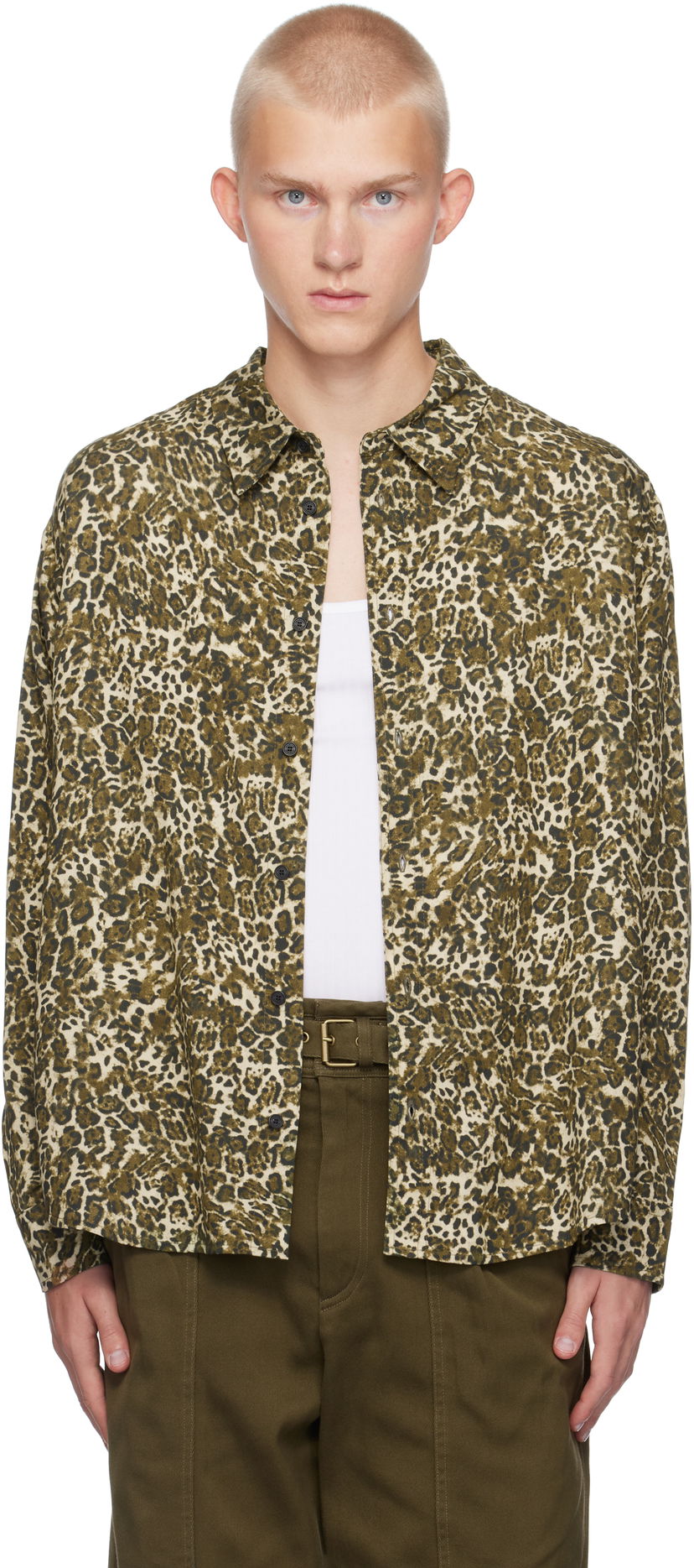Srajce ISABEL MARANT Isabel Marant Cybilio Leopard Print Shirt Bež | CH01B-B4I03H