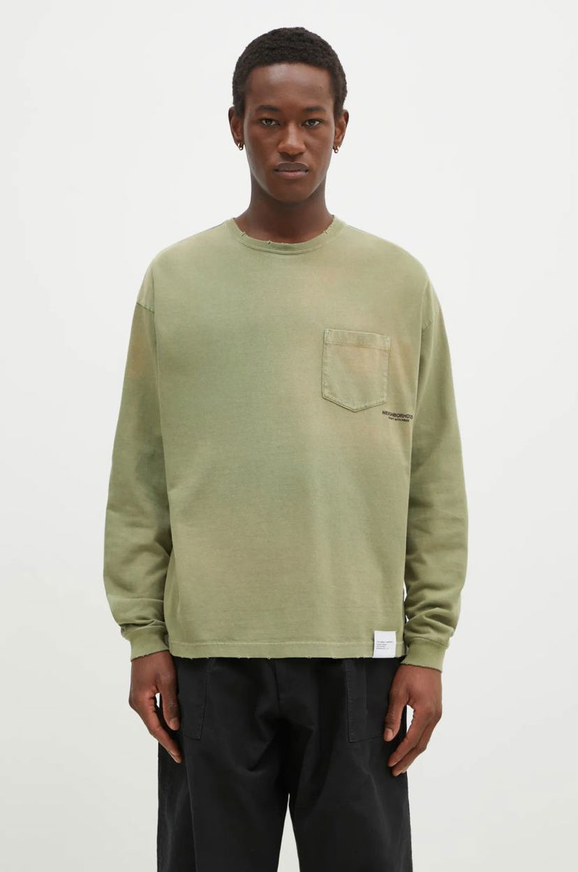 Majica Neighborhood NEIGHBORHOOD Long Sleeve T-Shirt Zelena | 242FPNH.CSM15