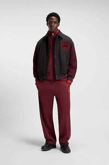 Bomber jakna BOSS HUGO x RB regular-fit varsity-style jacket with bull graphics Večbarvna | 50549448, 1
