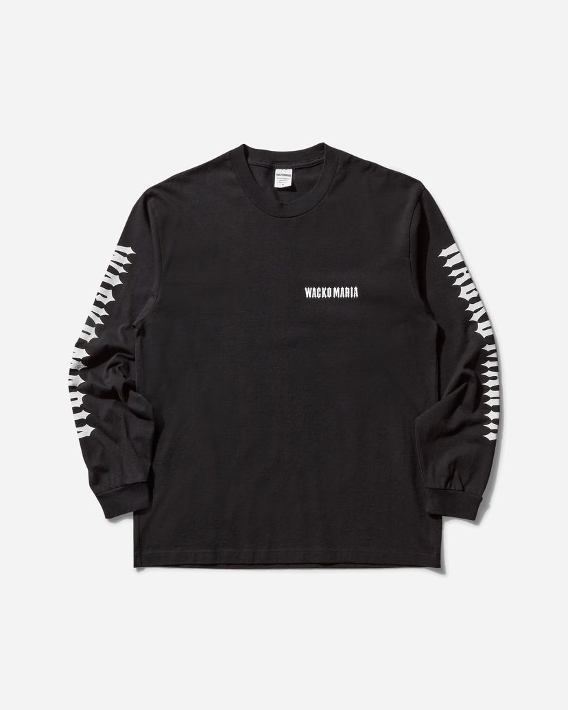 Majica WACKO MARIA Washed Heavyweight Longsleeve T-Shirt Type-1 Črna | 25SS-WMT-LT01 BLACK