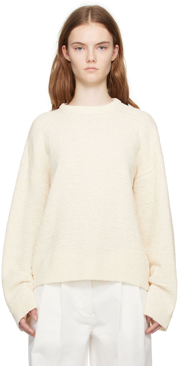 Pleteni pulover TOTEME Crewneck Relaxed-Fit Sweater Bež | 242-WRT2286-YA0039