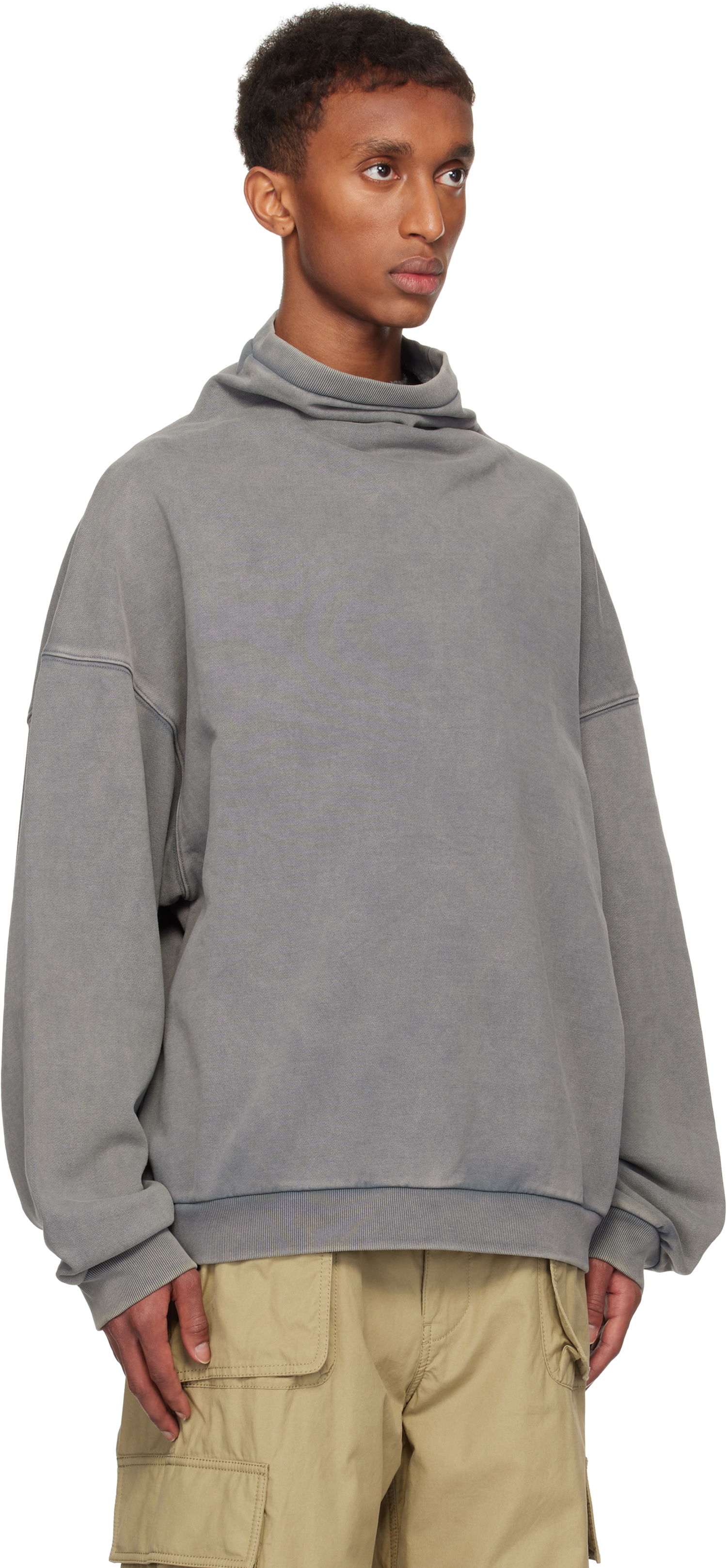 Pleteni pulover We11done We11done Standard Turtleneck Hoodie Siva | WD-TS3-24-731-U-CH, 1