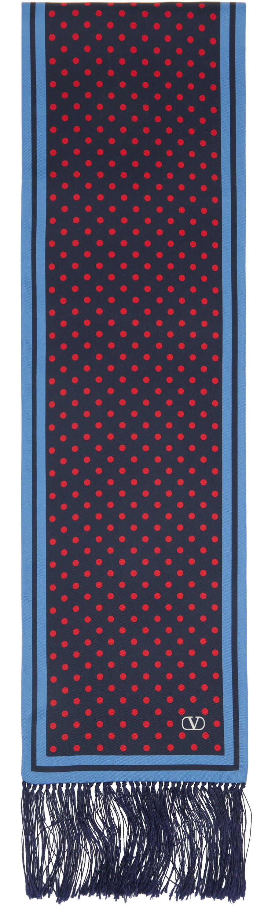 Šala Valentino Valentino Polka Dot Silk Bandeau Scarf Mornarica | 6Y0E600AUEZAFZ
