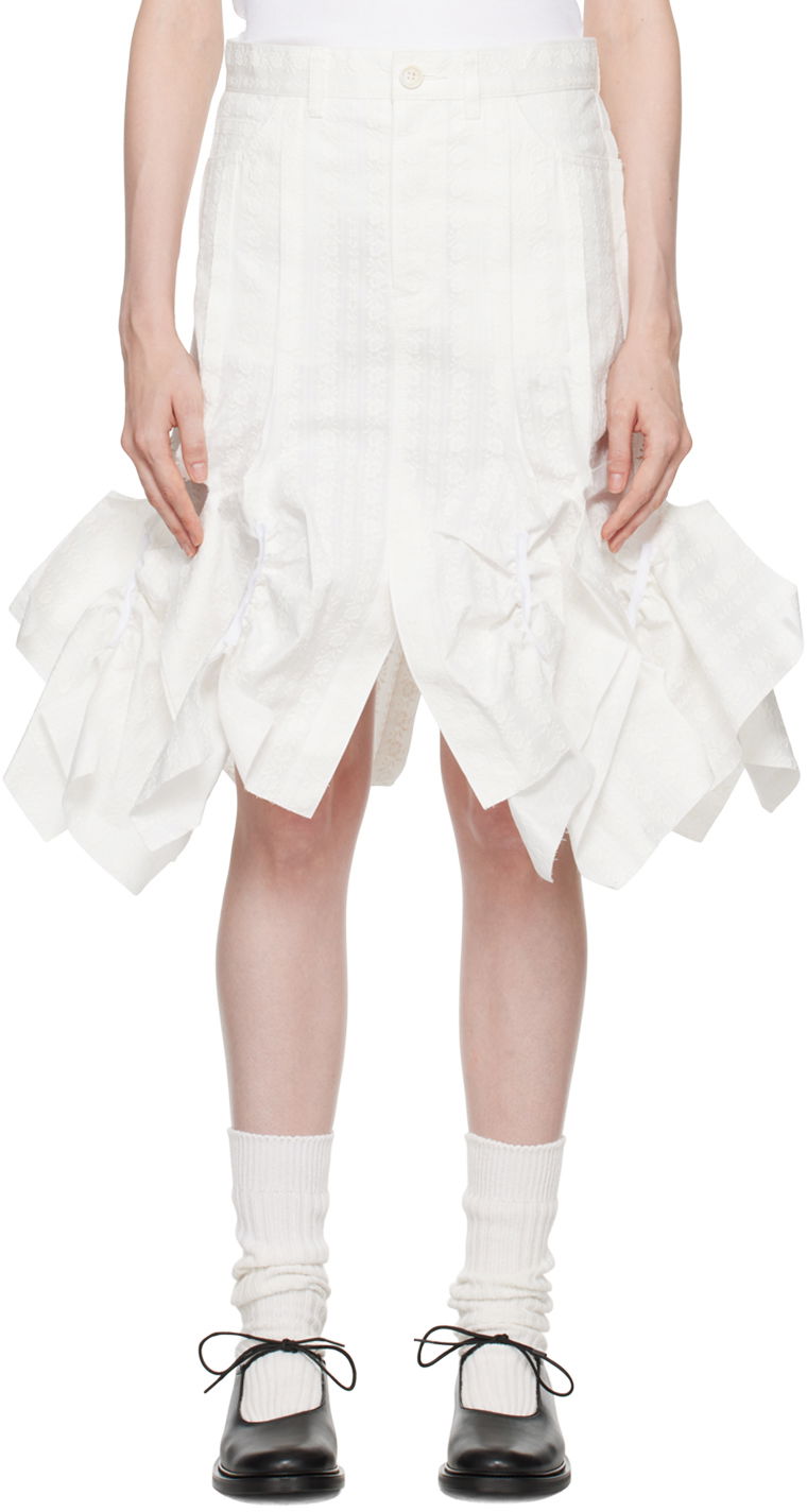 Krila Comme des Garçons Comme Des Garçons Floral Midi Skirt Bela | TN-S009-051
