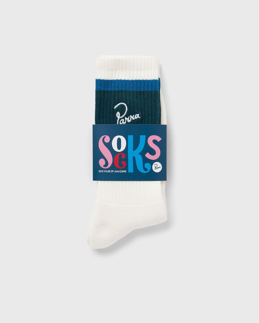 Nogavice By Parra Signature Striped Crew Socks Bela | 54175
