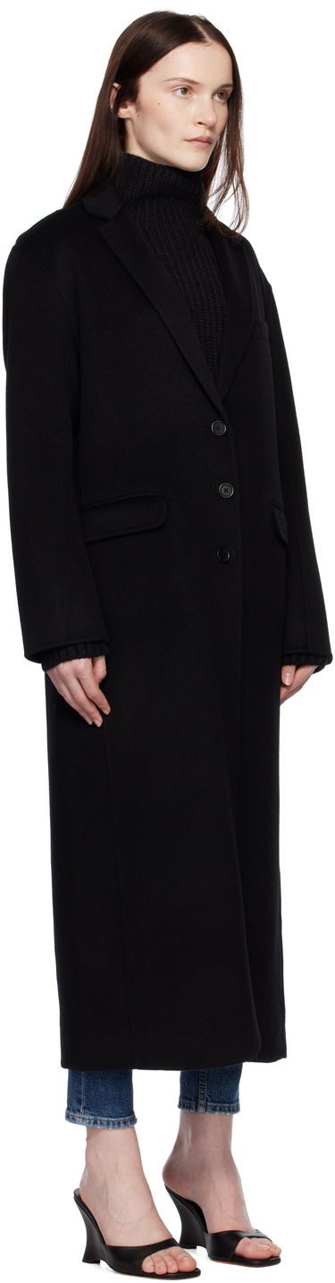 Plašči Anine Bing Long Wool-Blend Overcoat Črna | A-01-4163-000, 1