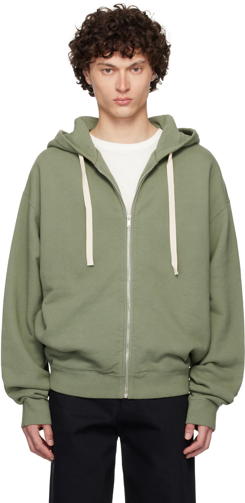 Pulover Jil Sander Jil Sander Zipped Hoodie Zelena | J47HG0106_J20295