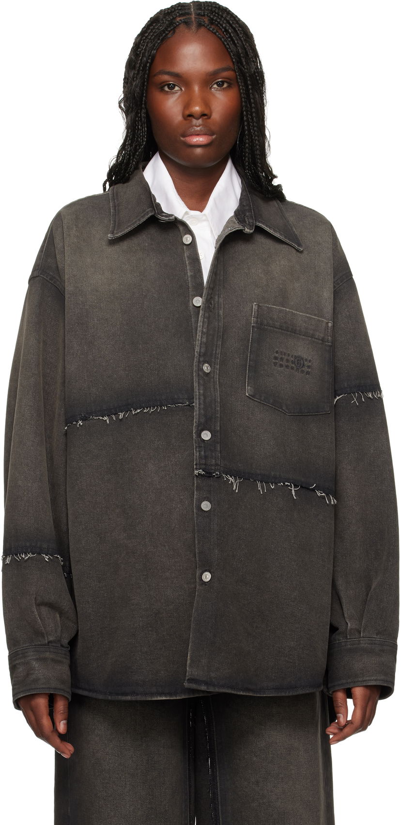 Srajce Maison Margiela MM6 Maison Margiela Long-Sleeved Reconstructed Denim Shirt Črna | SH2DT0009 S30848