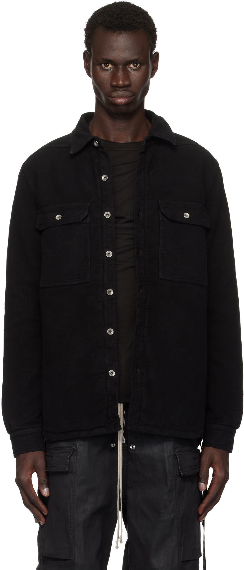 Srajce Rick Owens Outershirt Jacket Črna | DU02D2755 MO