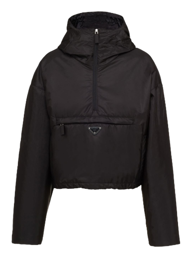 Jakna Prada Triangle Logo Hooded Jacket Črna | 29Z097S2311WQ9