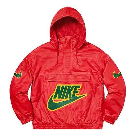 Vetrovka Supreme Leather Anorak Rdeča | SUP-FW19-10725