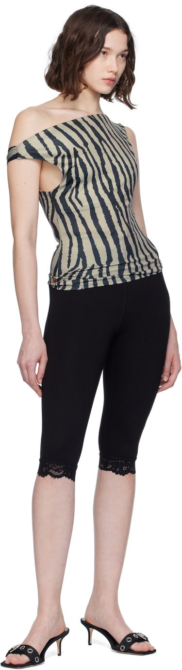 Majica brez rokavov Miaou Miaou Lani Asymmetrical Zebra Print Top Bež | 7114VISZEB, 3