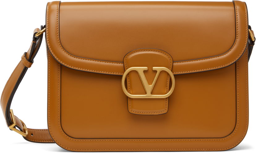 Torba za čez ramo Valentino Valentino Garavani 9TO5 Smooth Calfskin Shoulder Bag Rjava | 6W2B0R15UHF