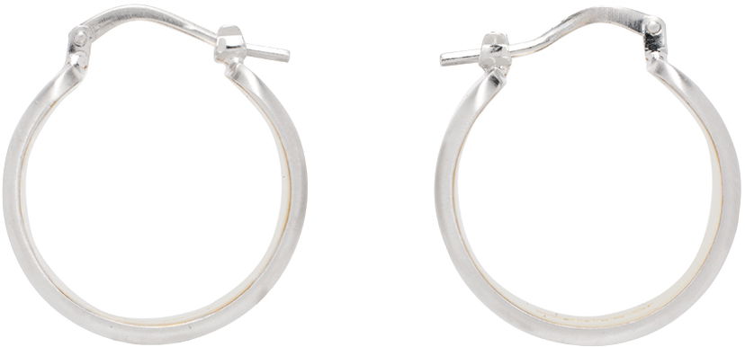 Uhani Jil Sander Silver & Gold Hoop Earrings Siva | J12VG0218_P6959