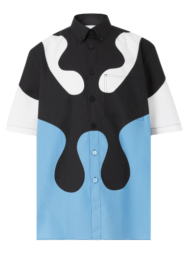 Majica Burberry Abstract Print Cotton Button Down Shirt Modra | 8051924