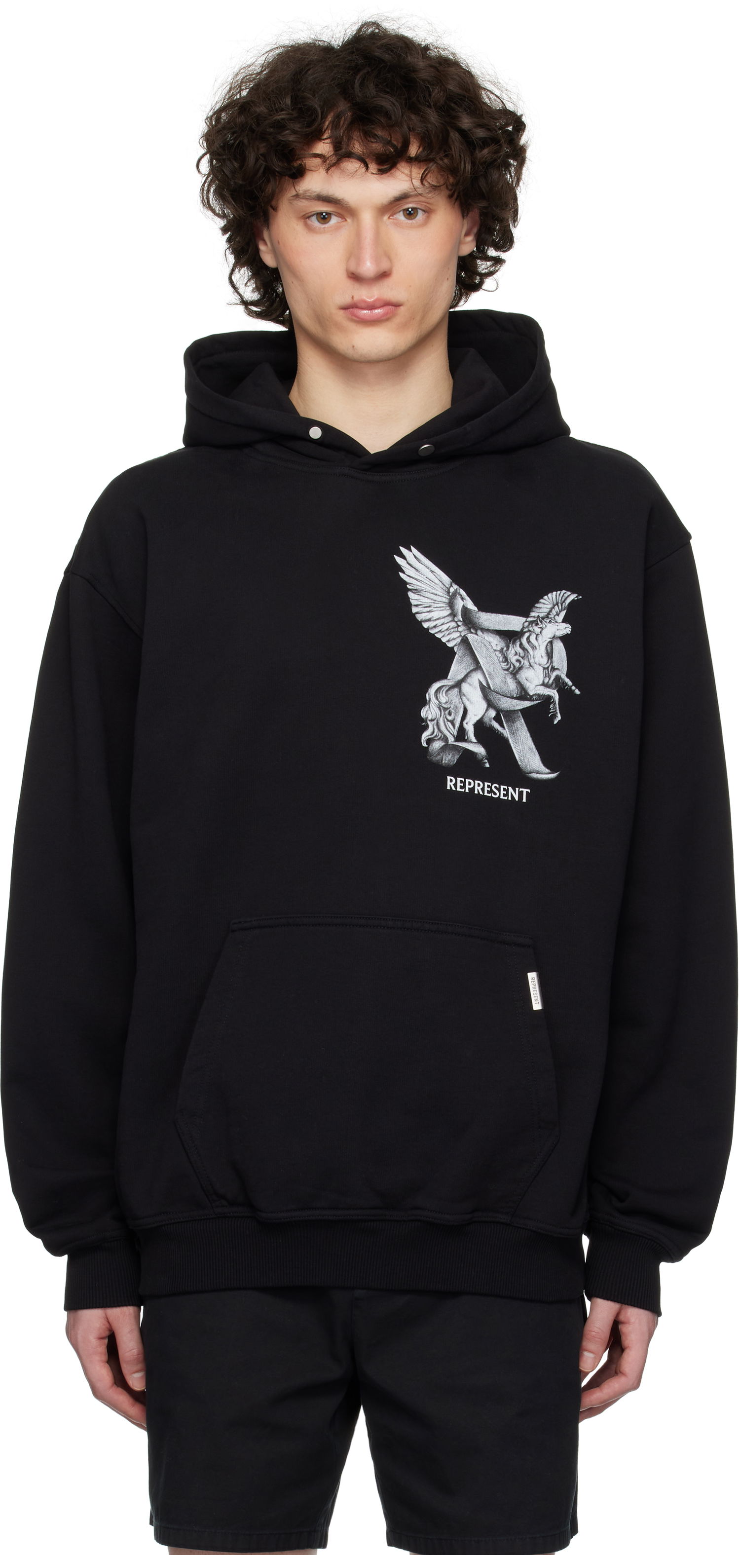 Pulover Represent Clo Represent 'Elegance In Motion' Graphic Print Hoodie Črna | MLM41065, 0