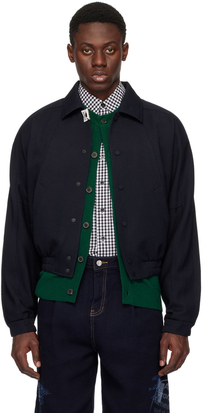 Bomber jakna ADER ERROR Press-Stud Jacket Mornarica | BN01SSJK0810BK