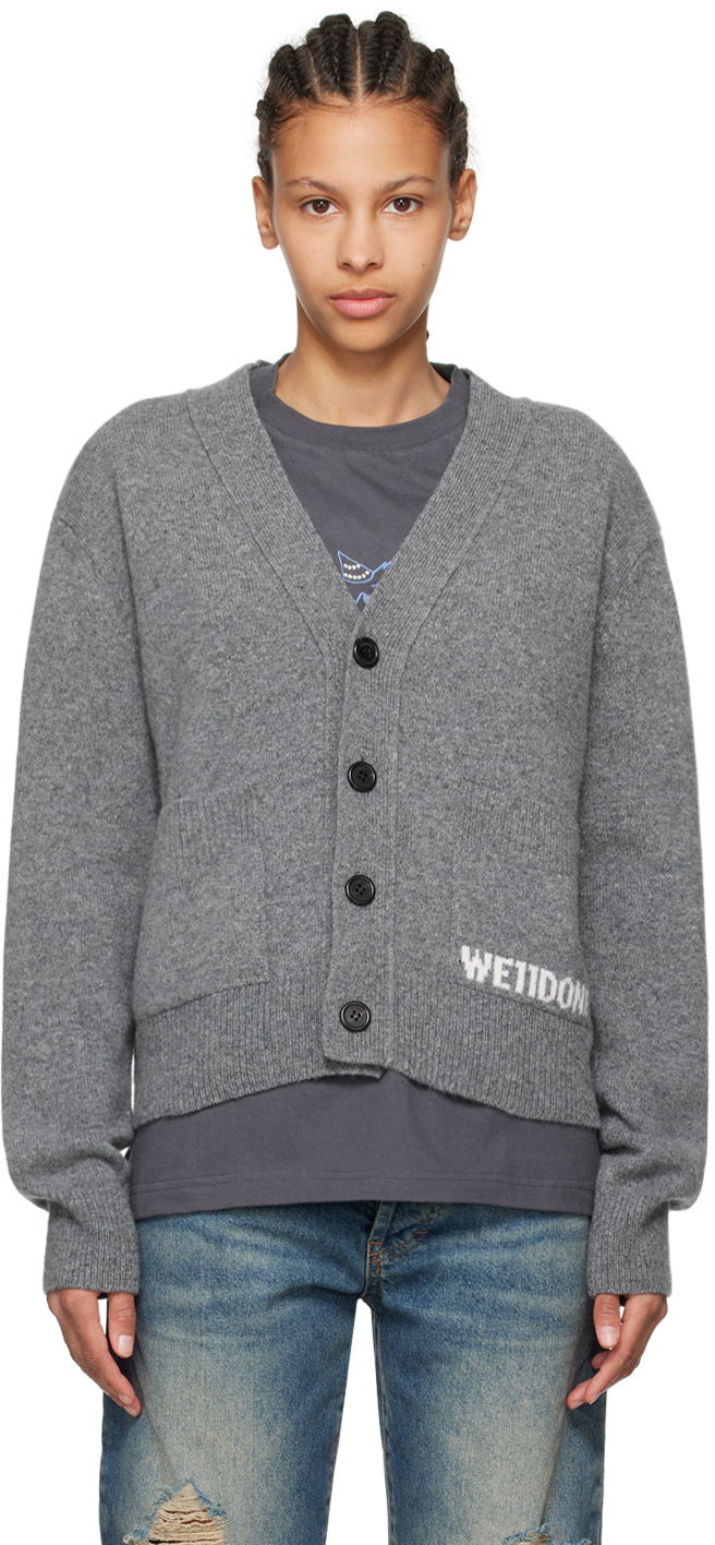 Pleteni pulover We11done We11done Patch Pocket Cardigan Siva | WD-KC3-23-621-U-CH