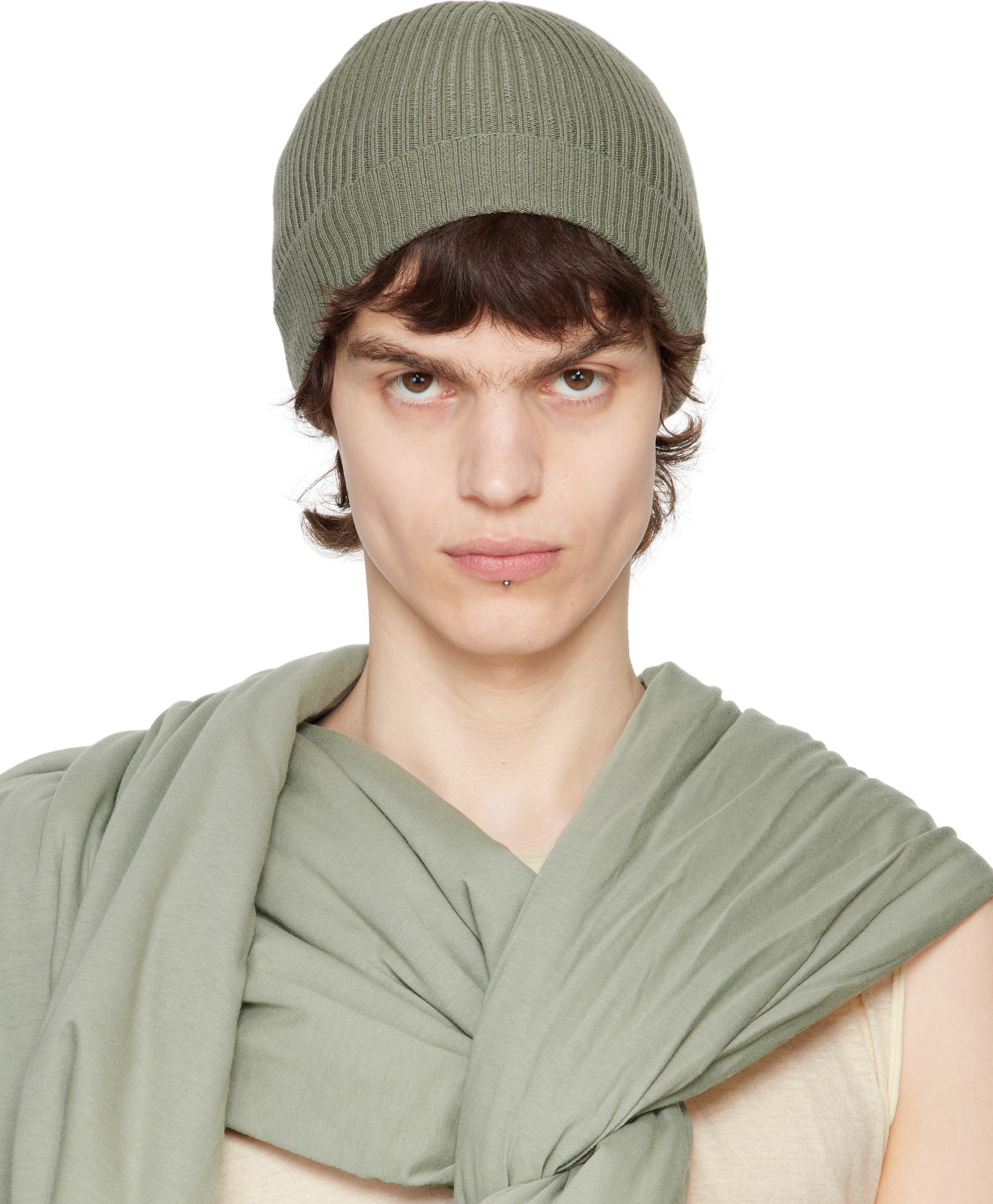 Beanie Rick Owens Rick Owens Hollywood Ribbed Beanie Zelena | RU01E5495 RIBWS, 0