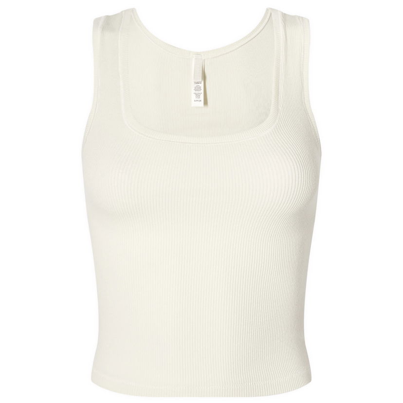 Majica brez rokavov SKIMS Rib Tank Bela | AP-TNK-0038-BN