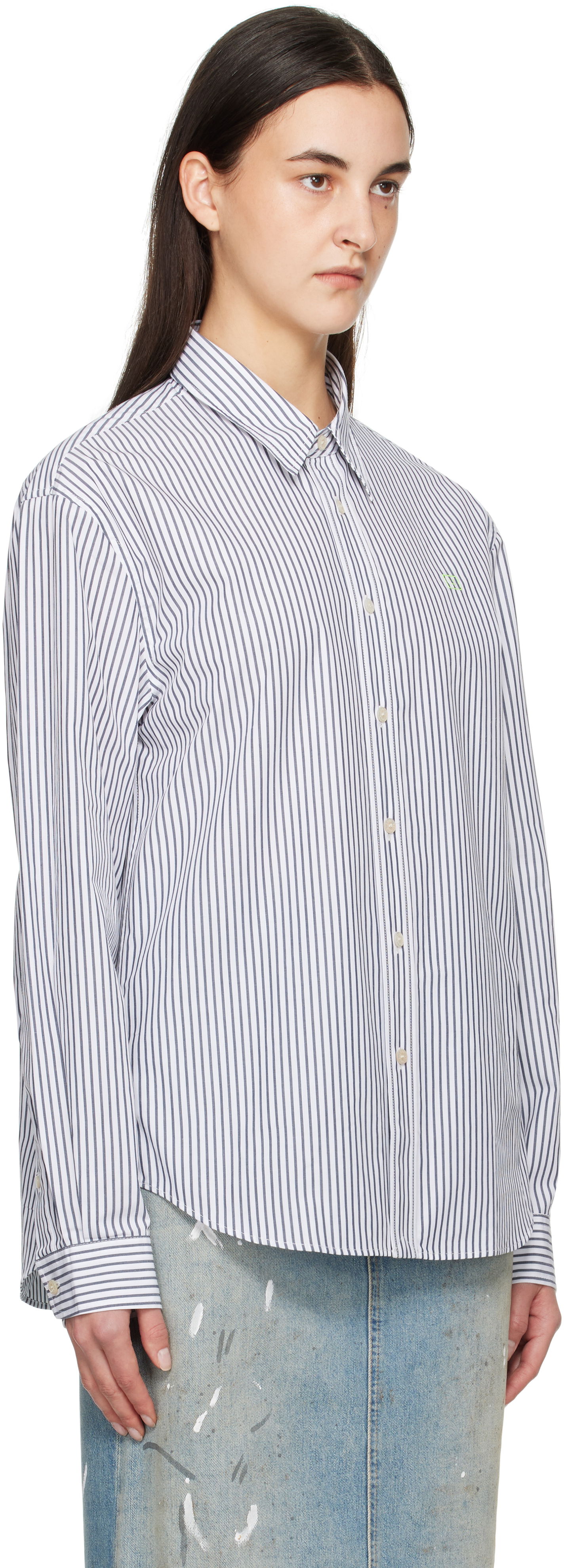 Srajce Acne Studios Acne Studios Striped Shirt Bela | CB0097-, 1