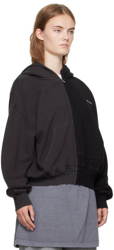 Pulover We11done Unbalance Zip-Up Hoodie Črna | WD-TJ2-24-816-U-MX, 1