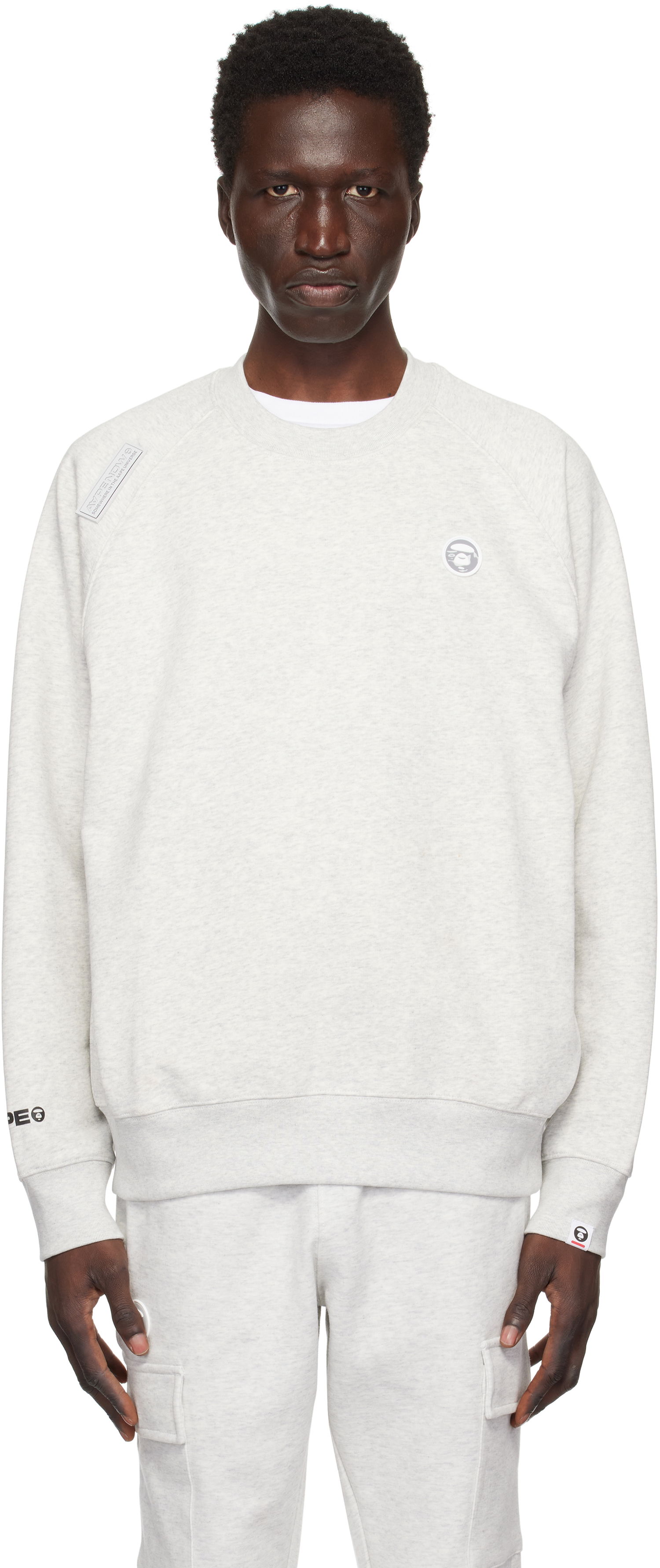 Pulover AAPE by A Bathing Ape AAPE by A Bathing Ape 'AAPE Now' Raglan Sweatshirt Siva | AAPSWMB319XANWH2, 0