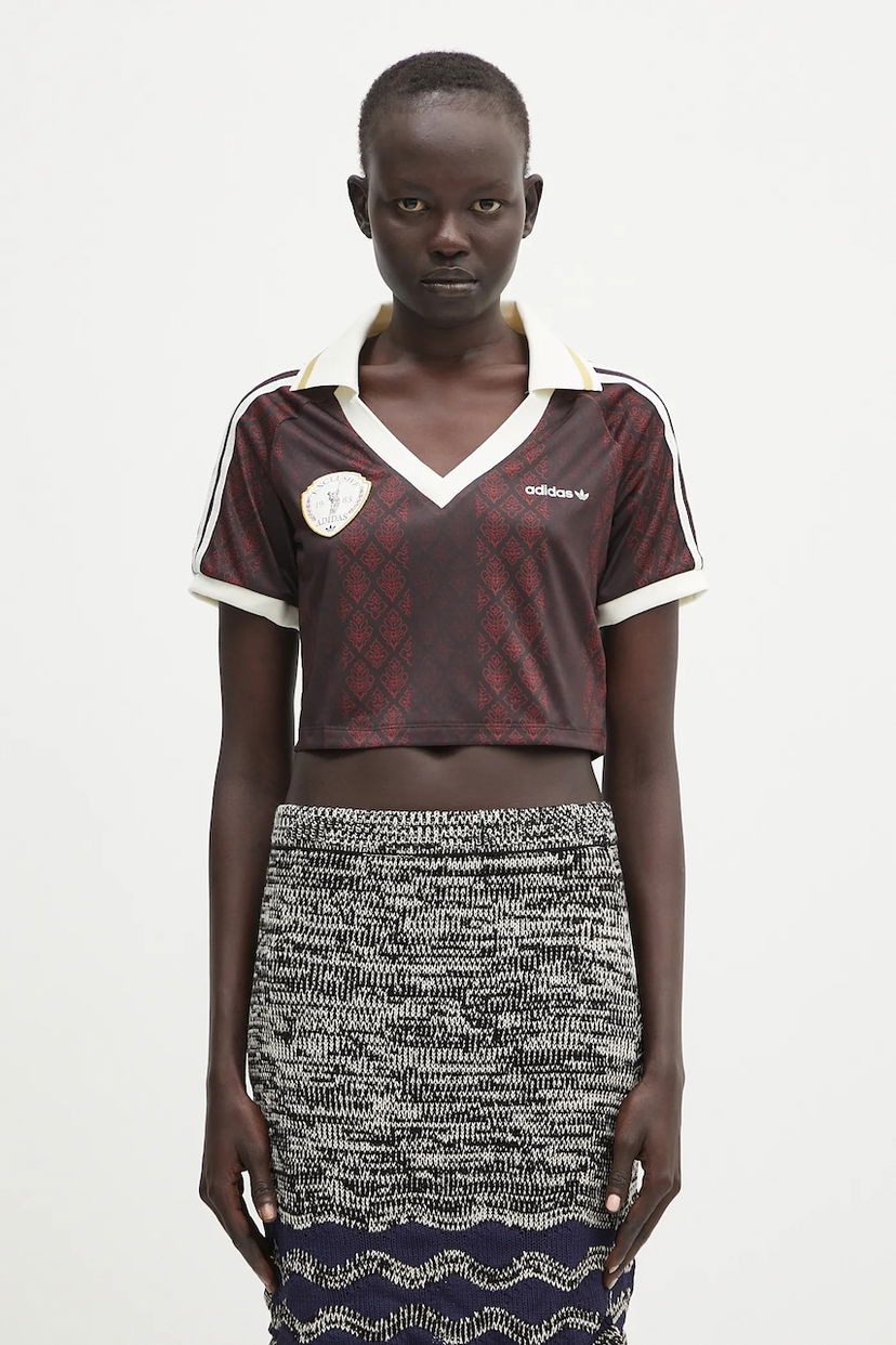 Krop-top adidas Originals adidas Originals Retro Cropped Soccer Jersey Bordo | KA4378