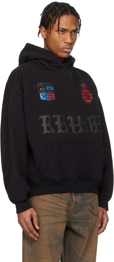 Pulover Rhude Rhude Crest Oversized Hoodie Črna | RHPS25HO03012, 1