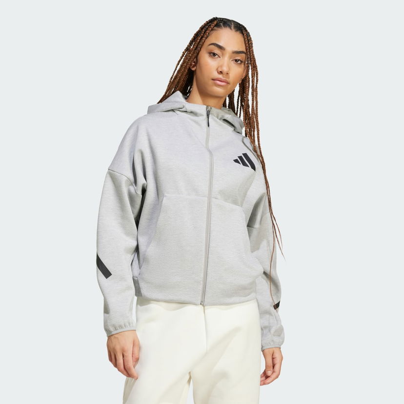 Pulover adidas Performance Z.N.E. Full-Zip Siva | JD9593