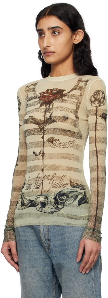 Majica Jean Paul Gaultier Jean Paul Gaultier Tattoo Marinière T-Shirt Bež | 25/34-F-TO274-T585-030030, 3