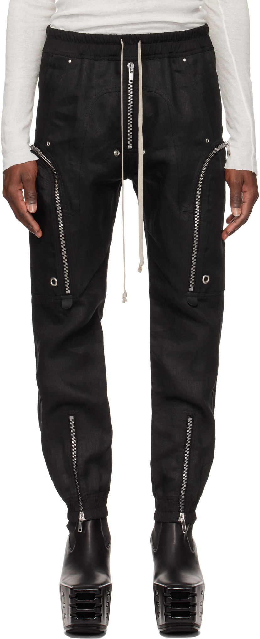 Cargo hlače Rick Owens Rick Owens Hollywood Bauhaus Cargo Pants Črna | RU01E5377 TWL
