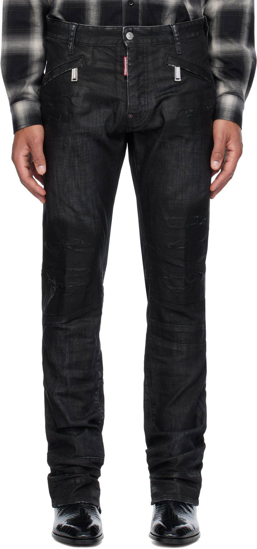 Kavbojke DSQUARED2 Honda Cool Guy Slim Fit Jeans Črna | S71LB1482_S30357