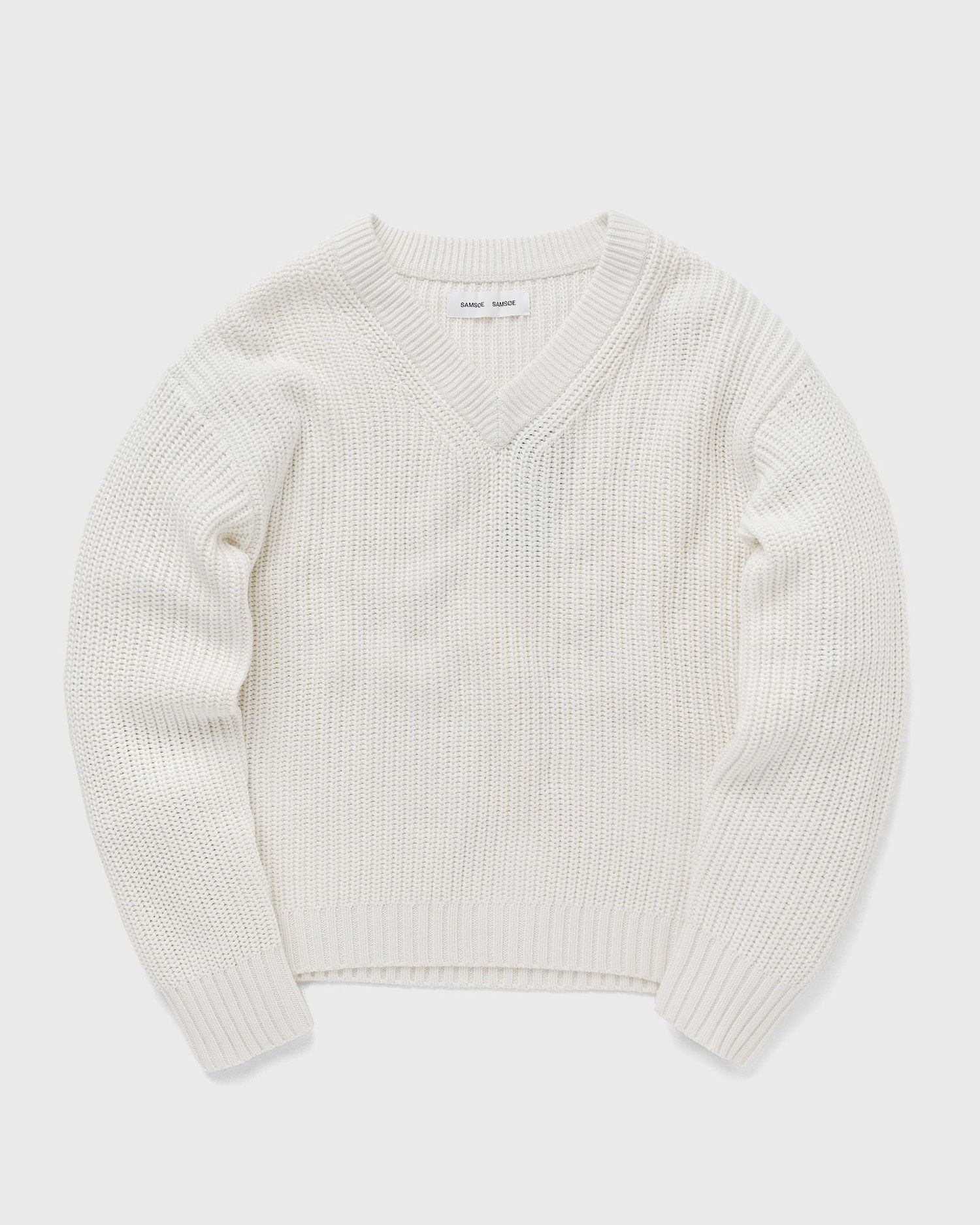 Pleteni pulover Samsoe Samsoe Samsøe & Samsøe SARAILA V-Neck Sweater Bela | F24100055-SOLITARY-STAR, 0
