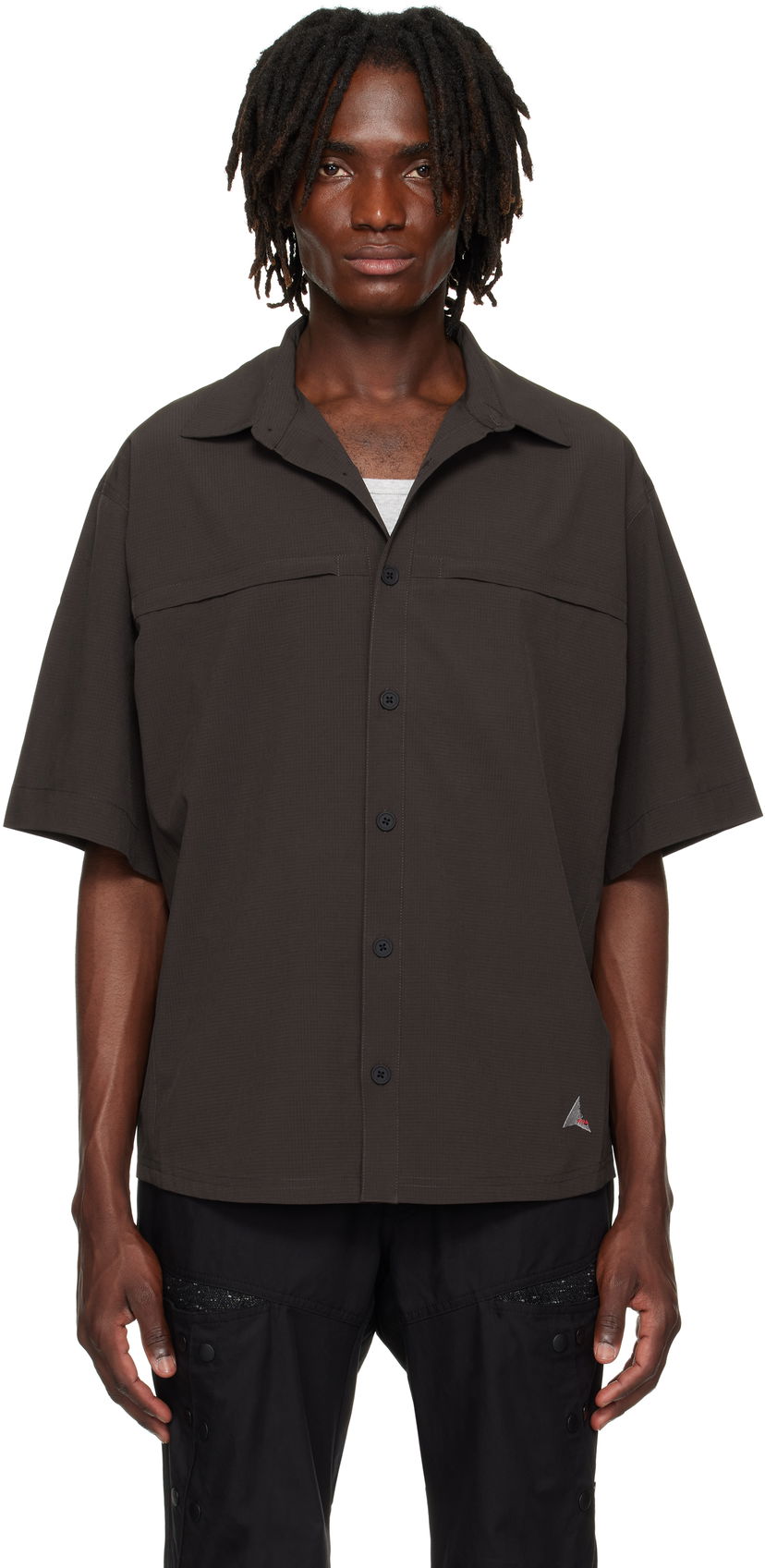 Srajce ROA ROA Dot Air Short Sleeve Shirt Črna | RBMW0371FA263