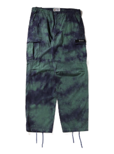 Hlače BAPE Tie Dye Relaxed Fit 6 Pocket Pants Zelena | 1I80-152-012